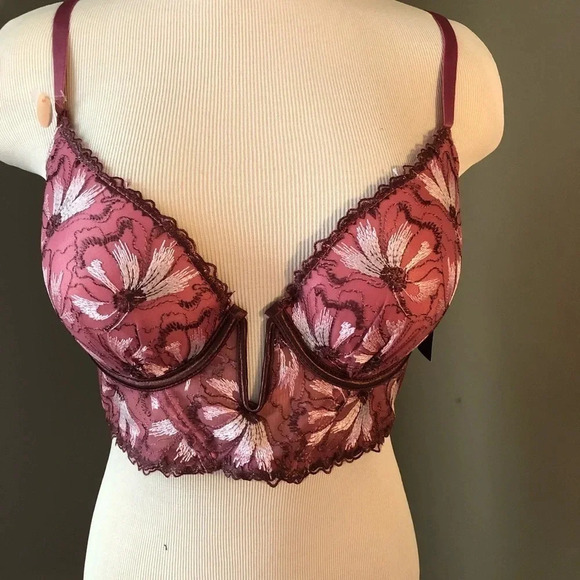 NWT Longline floral satin bra 36B - Picture 8 of 14